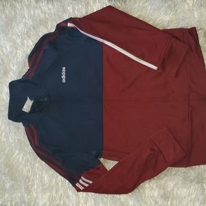 Big Boys Adidas Maroon and Navy Jacket